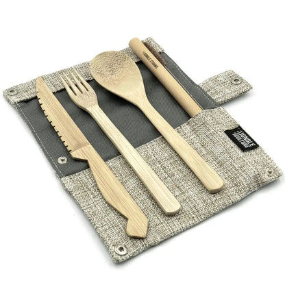 Bamboo cutlery set by BeeRetro Beeswax Food Wraps