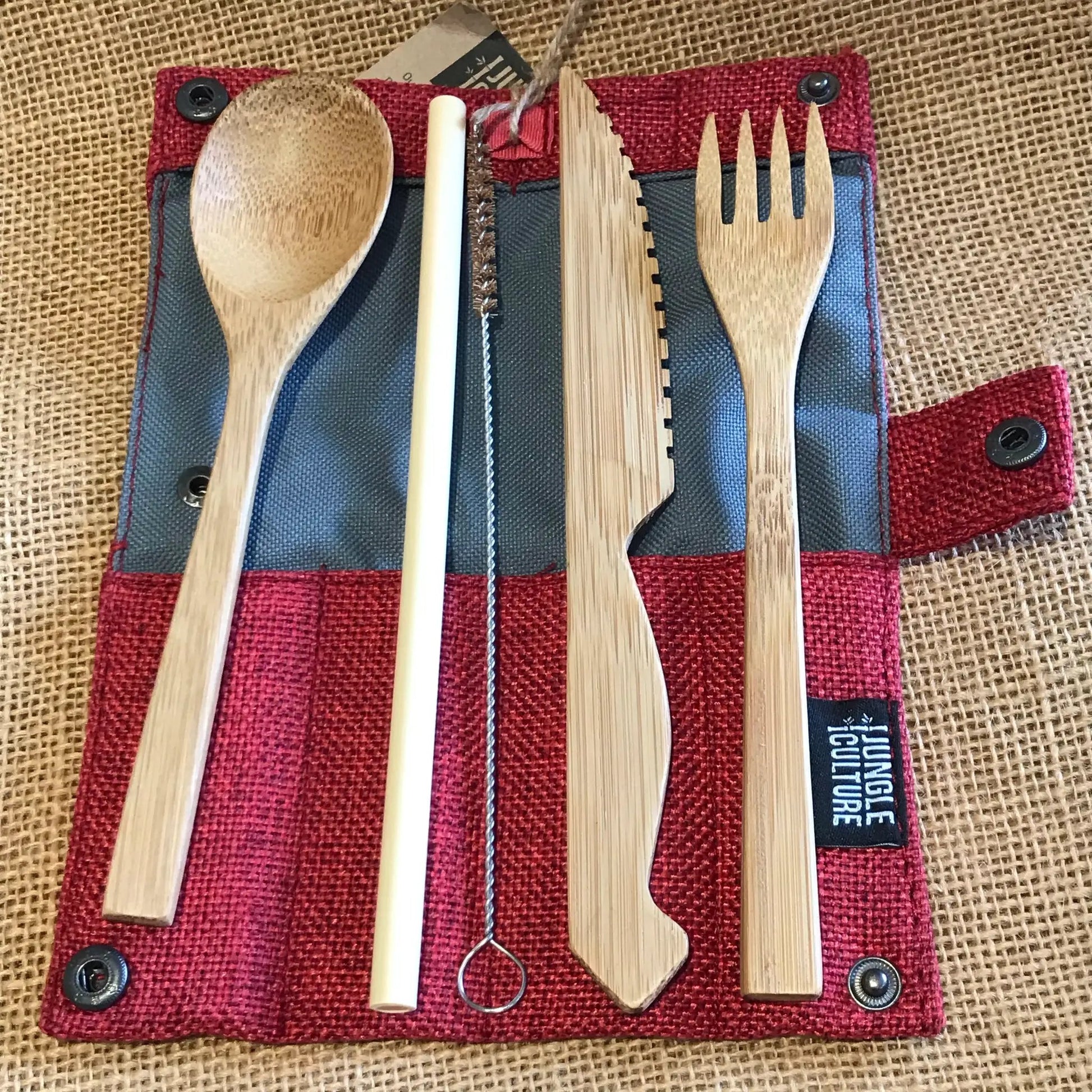 Bamboo cutlery set by BeeRetro Beeswax Food Wraps