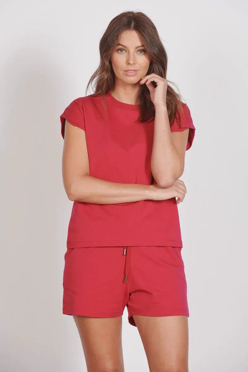Amber Magenta Loungewear Soft Touch Shorts by Jeetly.com