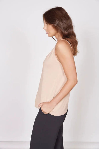 Camille Pink Loose Fit Vest Top by Jeetly.com