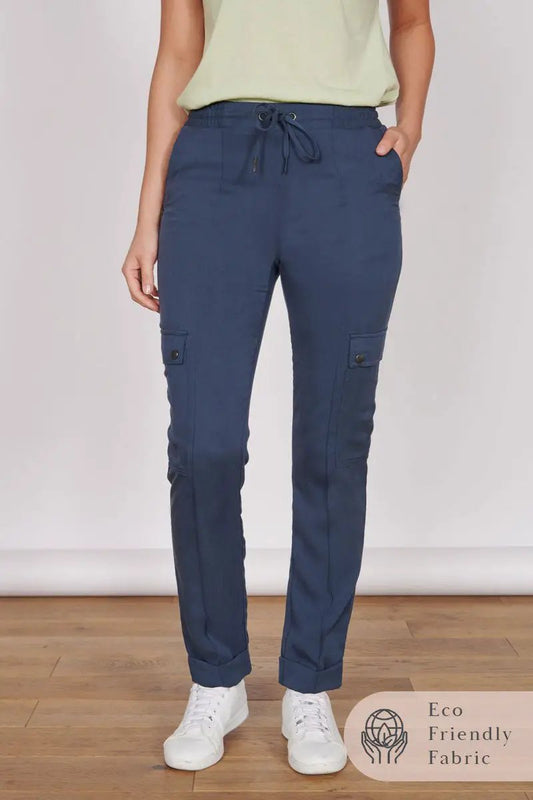 Charlotte Navy Formal Tailored Joggers by Jeetly.com