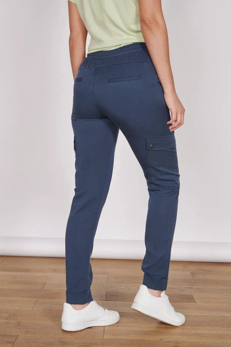 Charlotte Navy Formal Tailored Joggers by Jeetly.com
