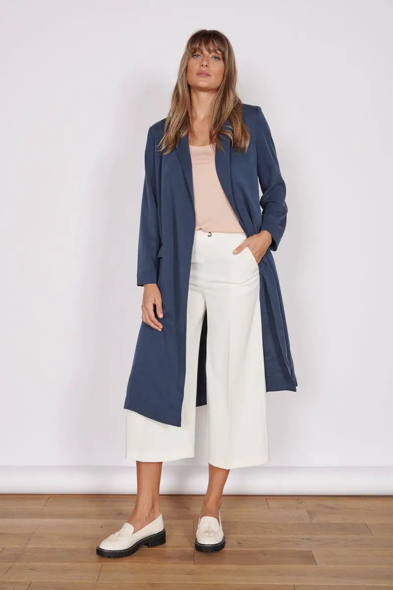 Dali Navy Longline Lightweight Coat by Jeetly.com