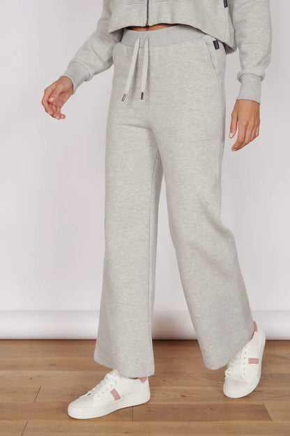 Eleanor Light Grey Loungewear Wide Leg Joggers by Jeetly.com