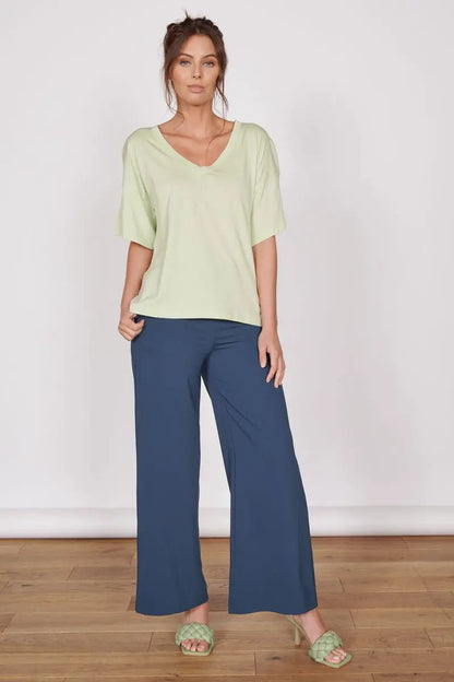 Ella Green Over Sized V Neck T-Shirt by Jeetly.com