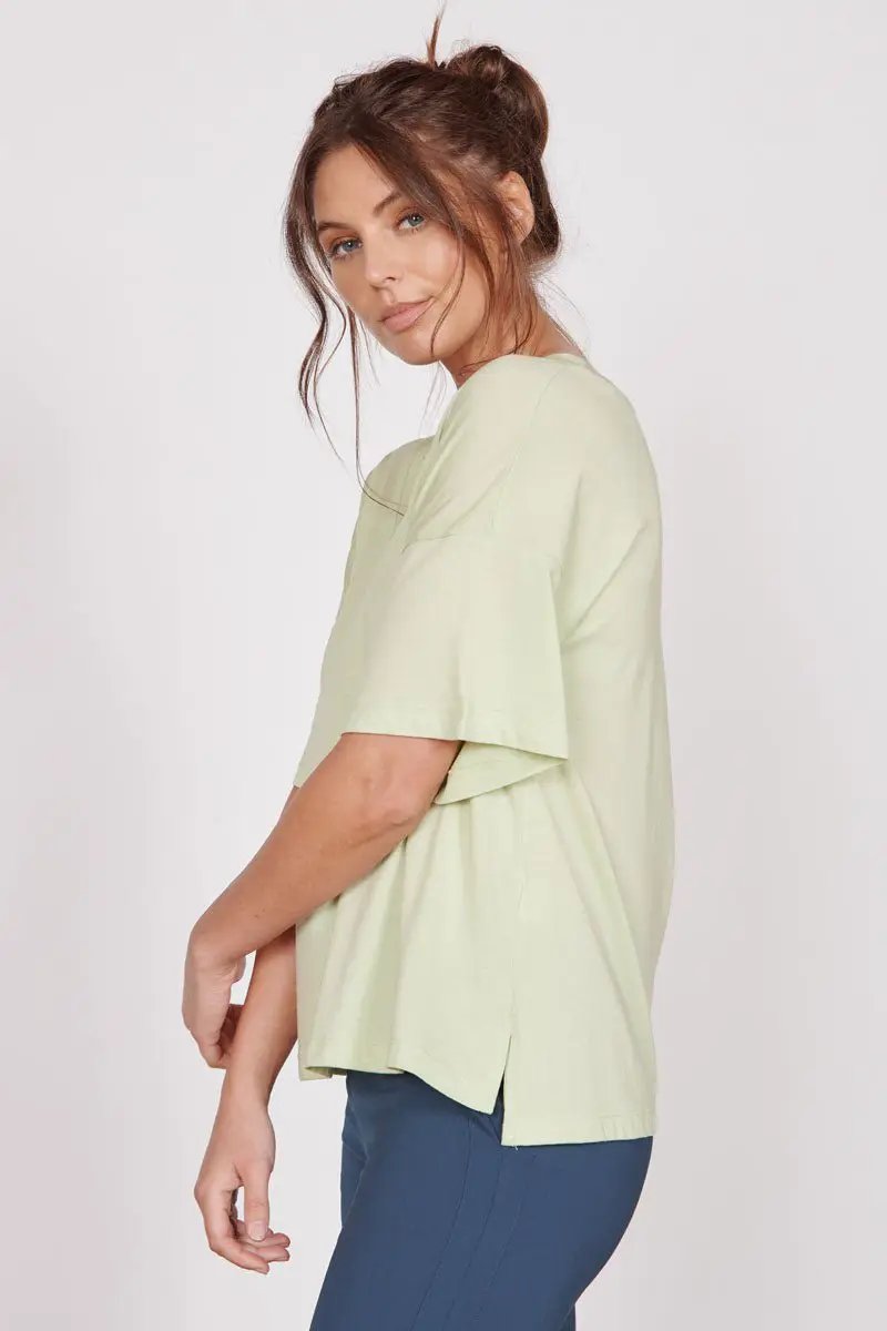 Ella Green Over Sized V Neck T-Shirt by Jeetly.com