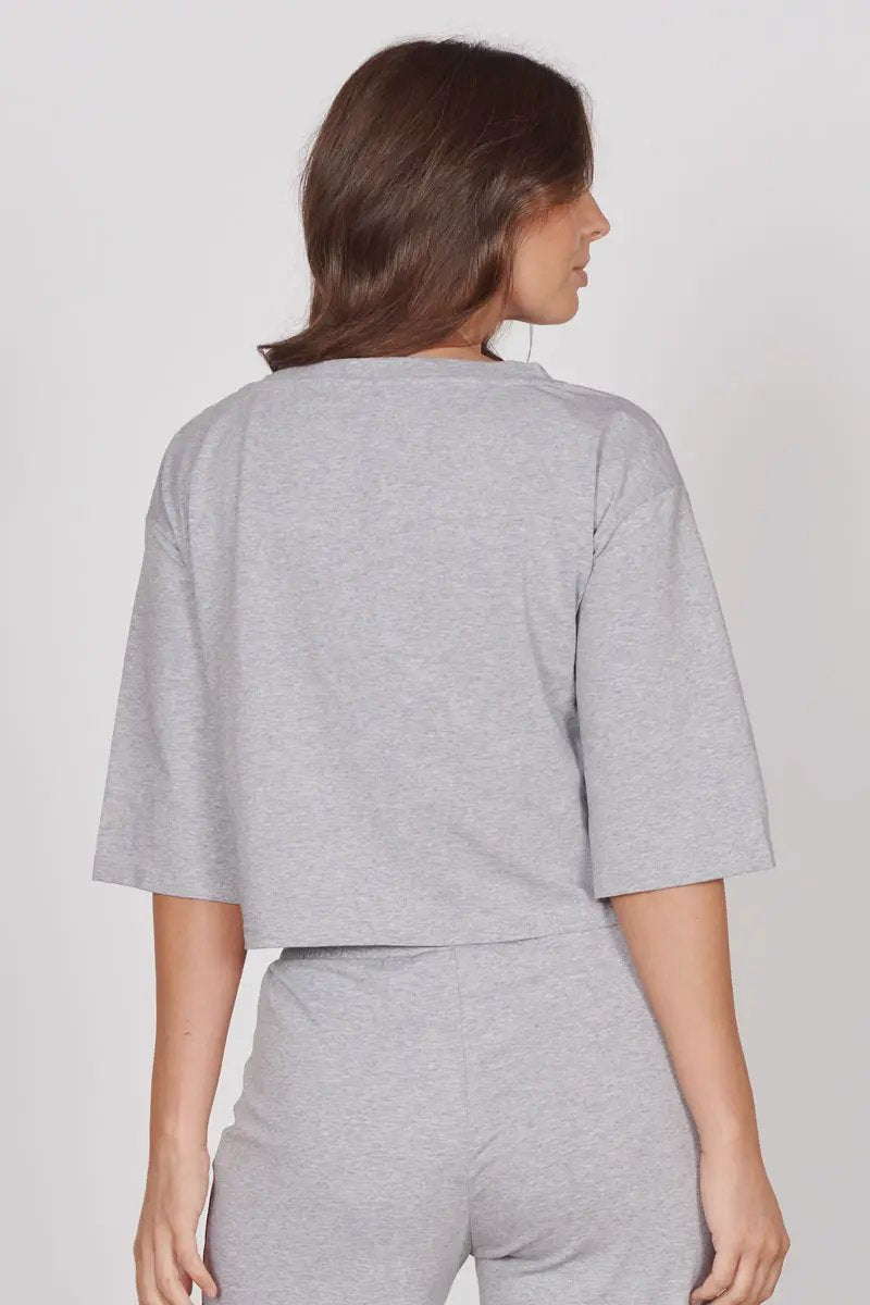Erin Grey Marl Soft Touch Lounge Top by Jeetly.com