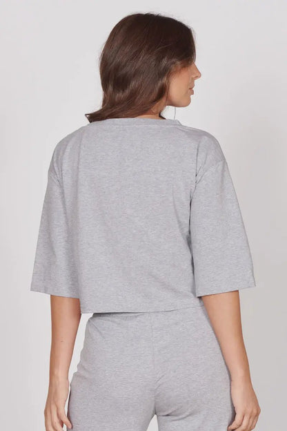 Erin Grey Marl Soft Touch Lounge Top by Jeetly.com