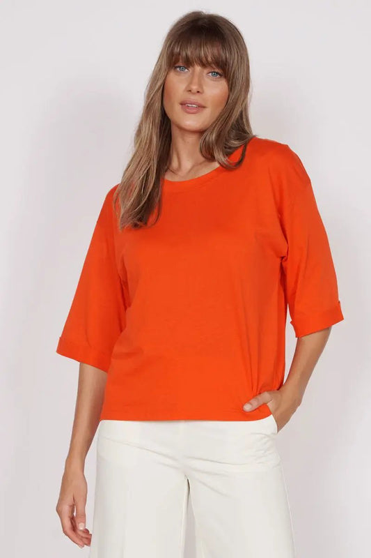 Gabi Red Classic Oversized T-Shirt by Jeetly.com