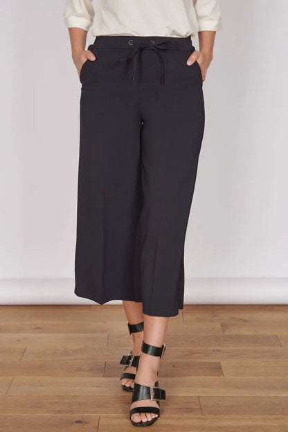 Grace Black Wide Leg Culottes by Jeetly.com