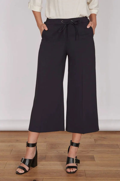 Grace Black Wide Leg Culottes by Jeetly.com