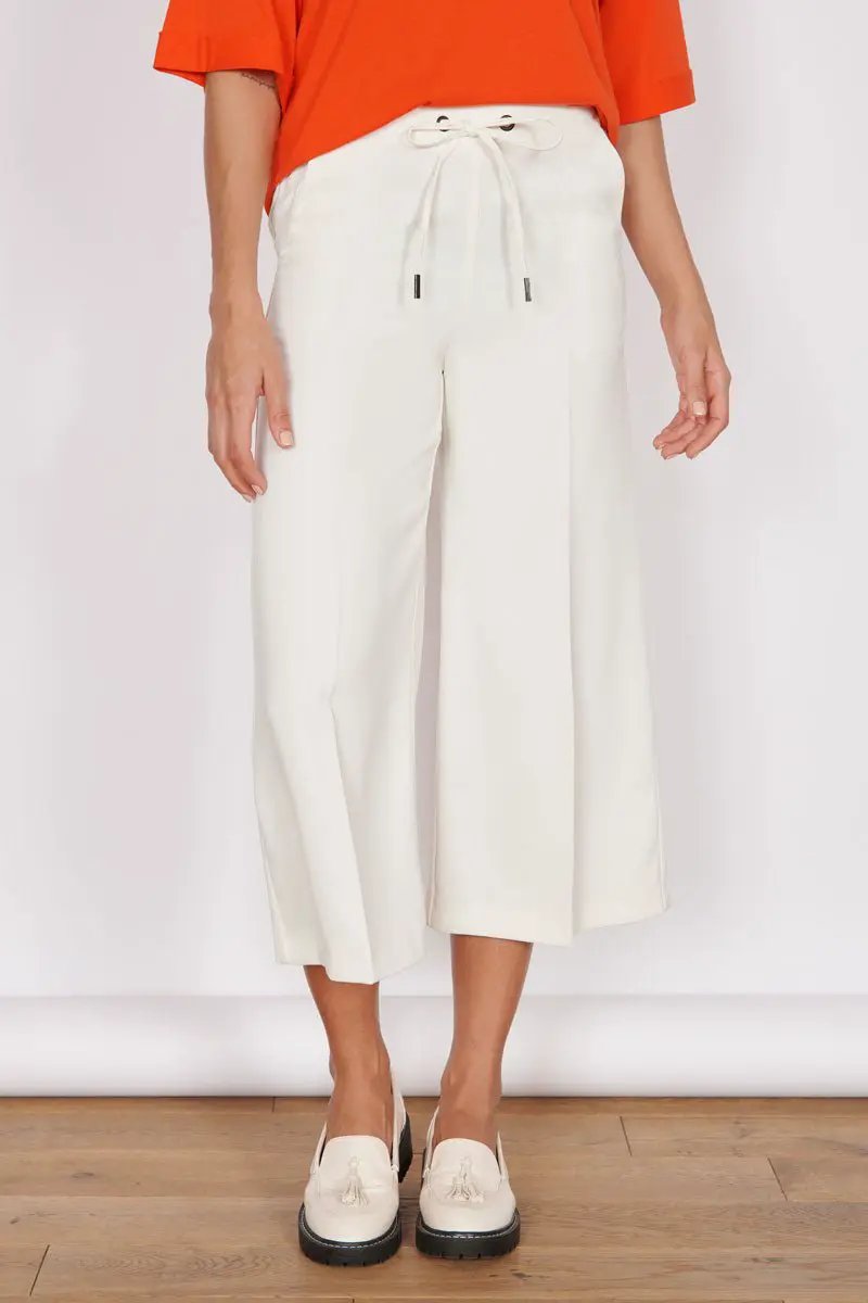 Grace Cream Wide Leg Culottes by Jeetly.com
