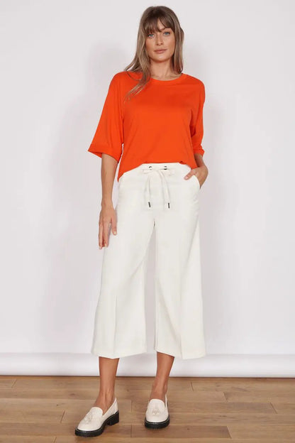 Grace Cream Wide Leg Culottes by Jeetly.com