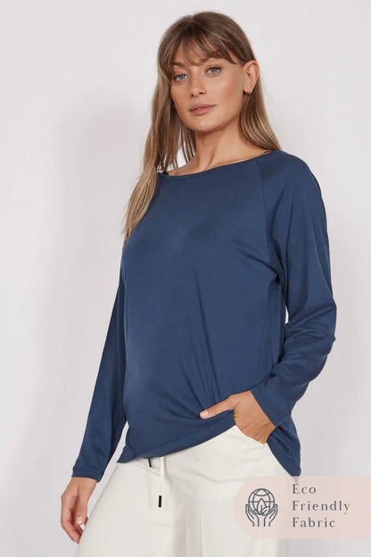 Nora Navy Lightweight Training Top by Jeetly.com