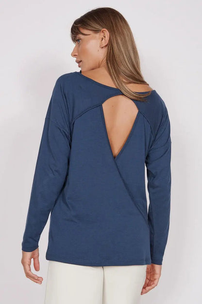 Nora Navy Lightweight Training Top by Jeetly.com