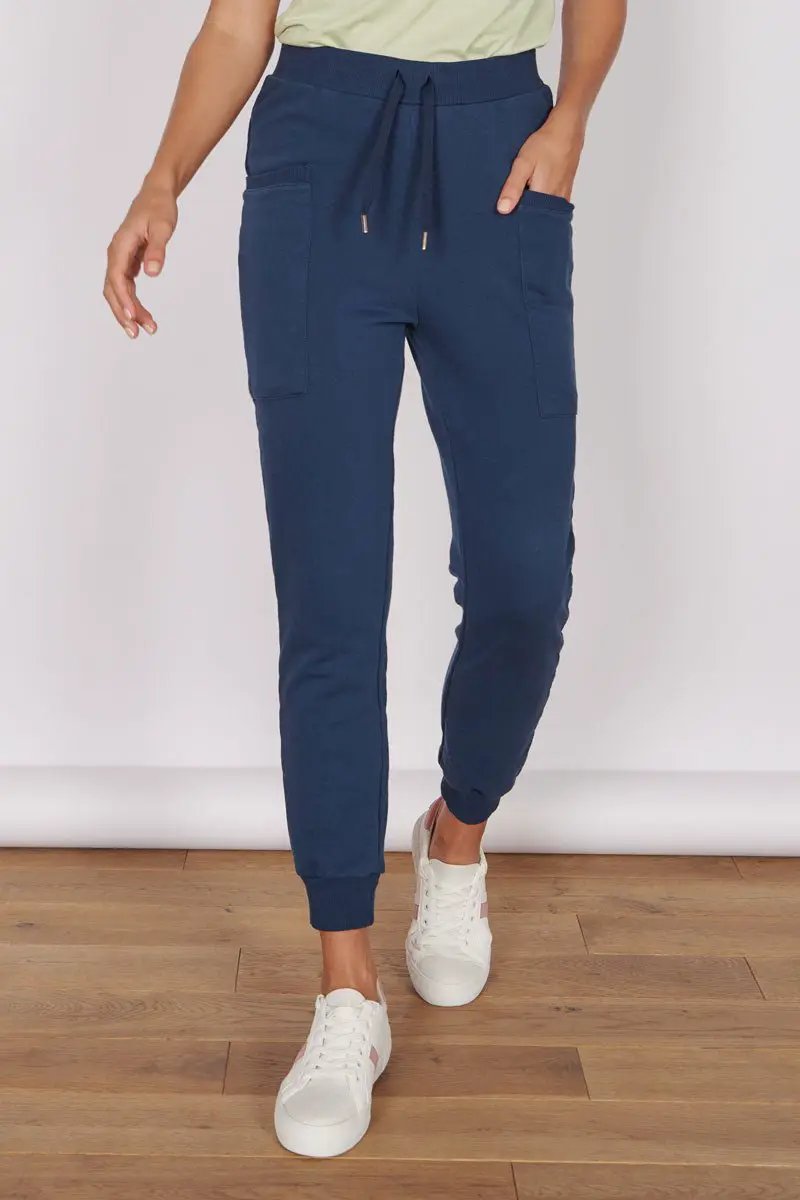 OIivia Navy Loungewear Cuffed Hem Joggers by Jeetly.com