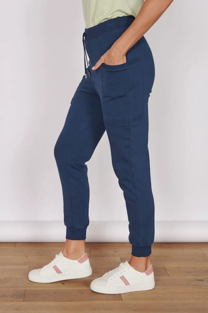 OIivia Navy Loungewear Cuffed Hem Joggers by Jeetly.com