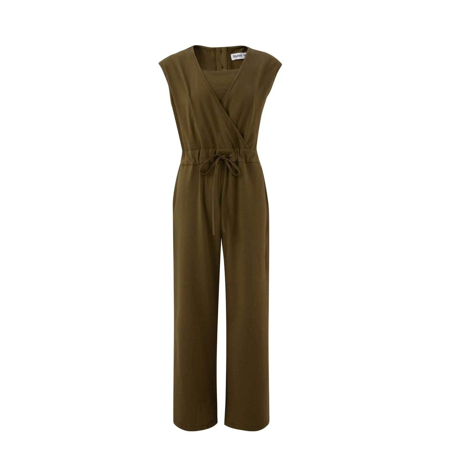 The Breastfeeding Jumpsuit - Kerry Cotton Khaki by Stylish Mum