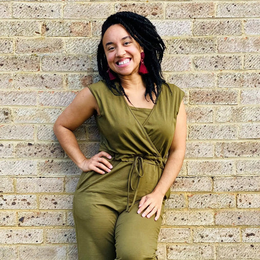 The Breastfeeding Jumpsuit - Kerry Cotton Khaki by Stylish Mum