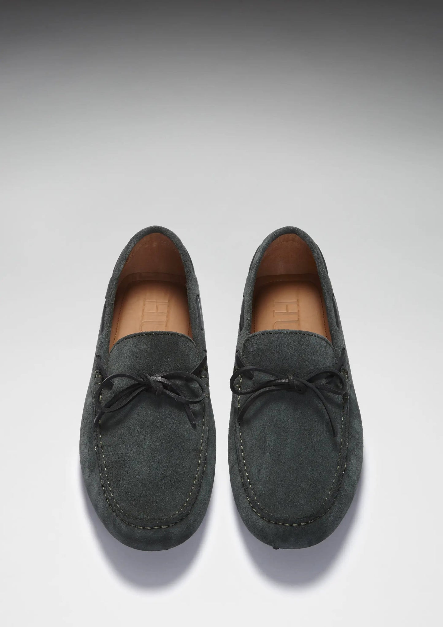 Laced Driving Loafers, racing green suede by Hugs & Co.