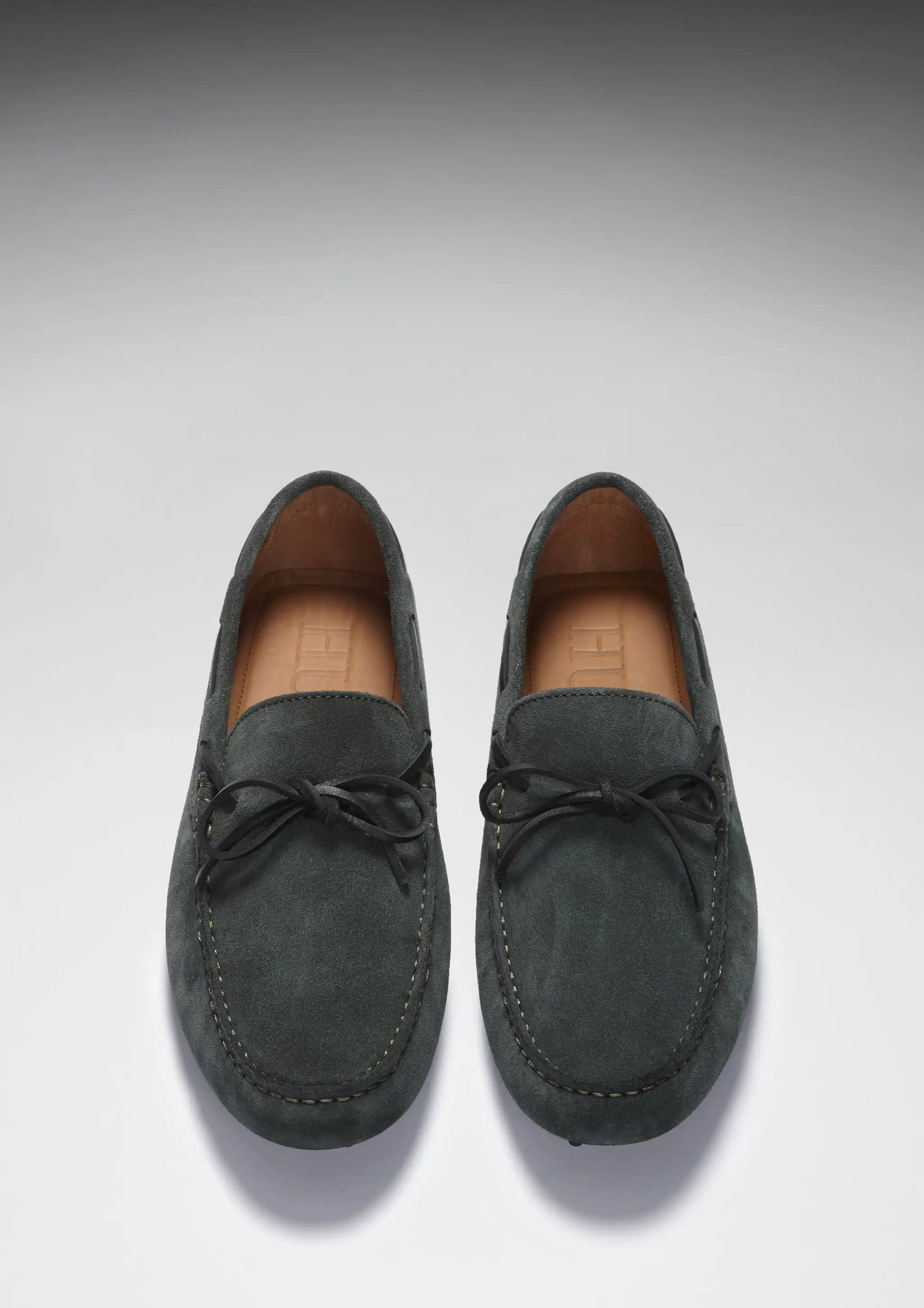 Laced Driving Loafers, racing green suede by Hugs & Co.