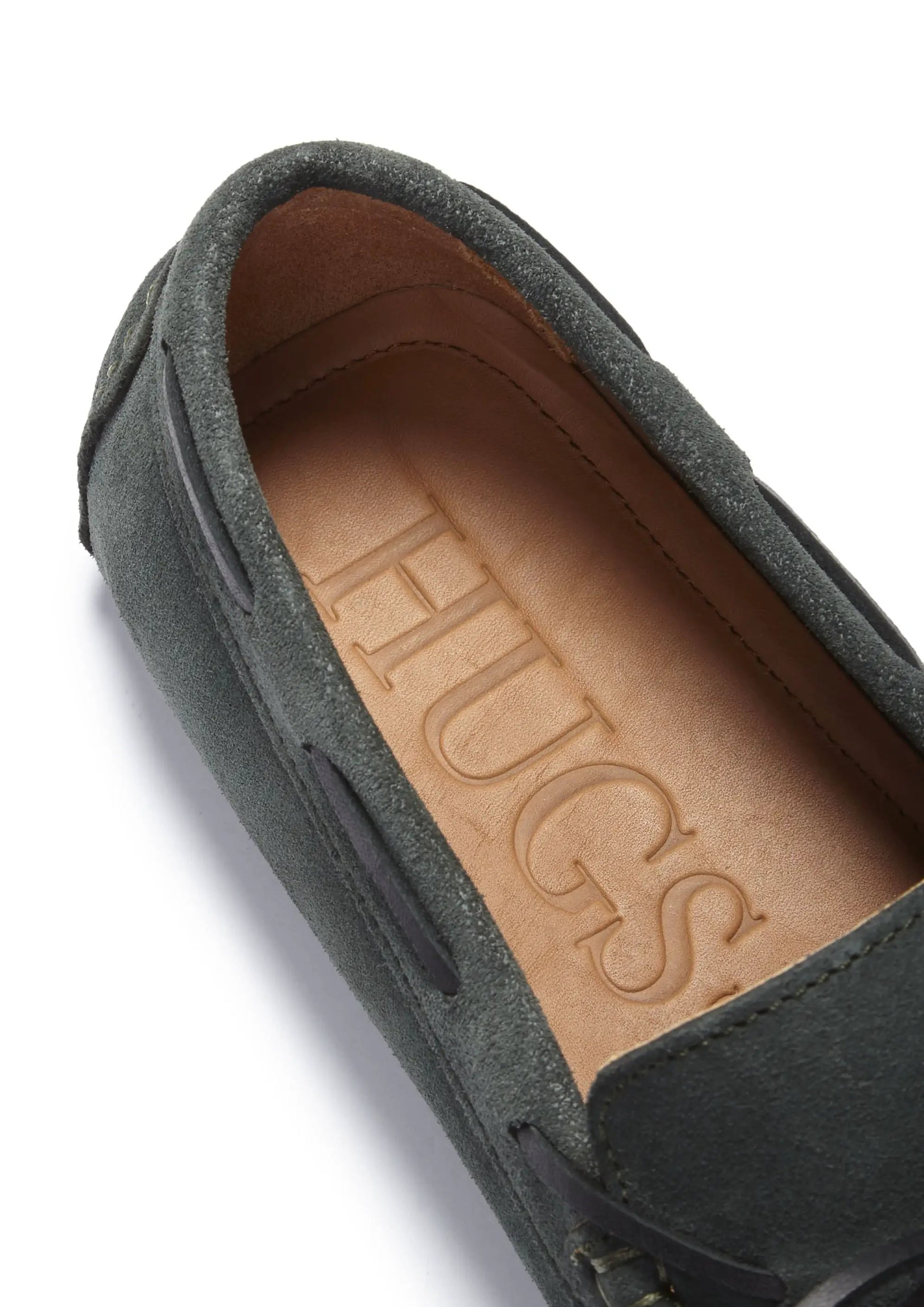 Laced Driving Loafers, racing green suede by Hugs & Co.