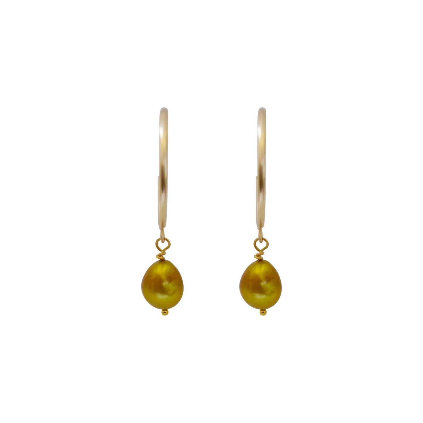 Gold freshwater pearl hoop earrings | by Ifemi Jewels by Ifemi Jewels