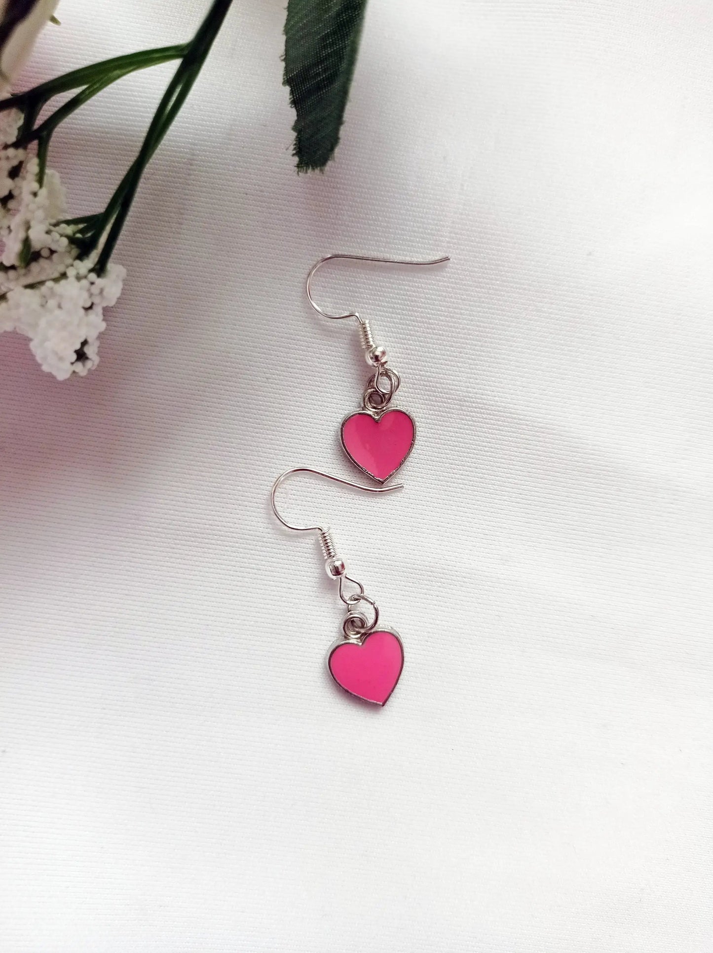 Rose Pink Hearts Earrings, Playing Cards inspired Queen of Hearts | by lovedbynlanla by Lovedbynlanla