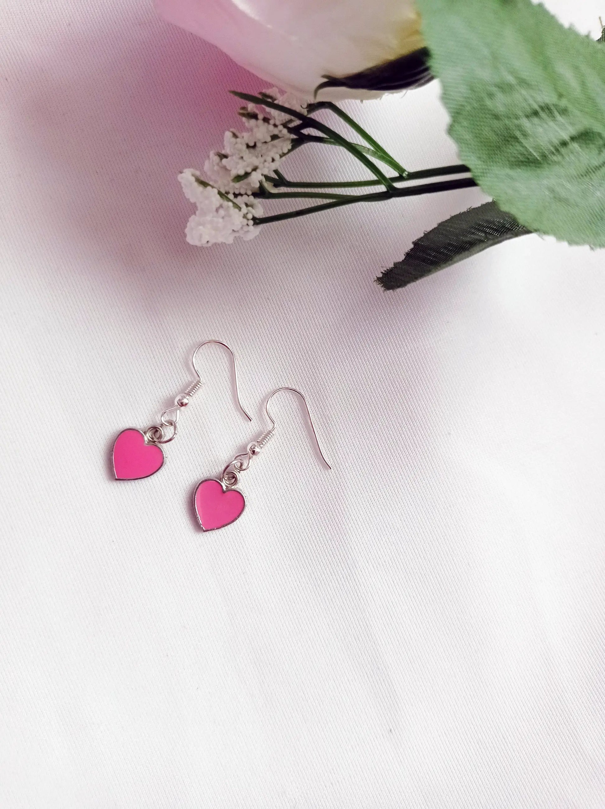 Rose Pink Hearts Earrings, Playing Cards inspired Queen of Hearts | by lovedbynlanla by Lovedbynlanla