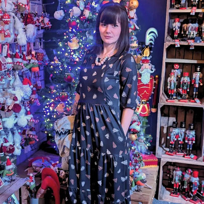 The Midi Breastfeeding Dress - Brown Leopard Tree by Stylish Mum