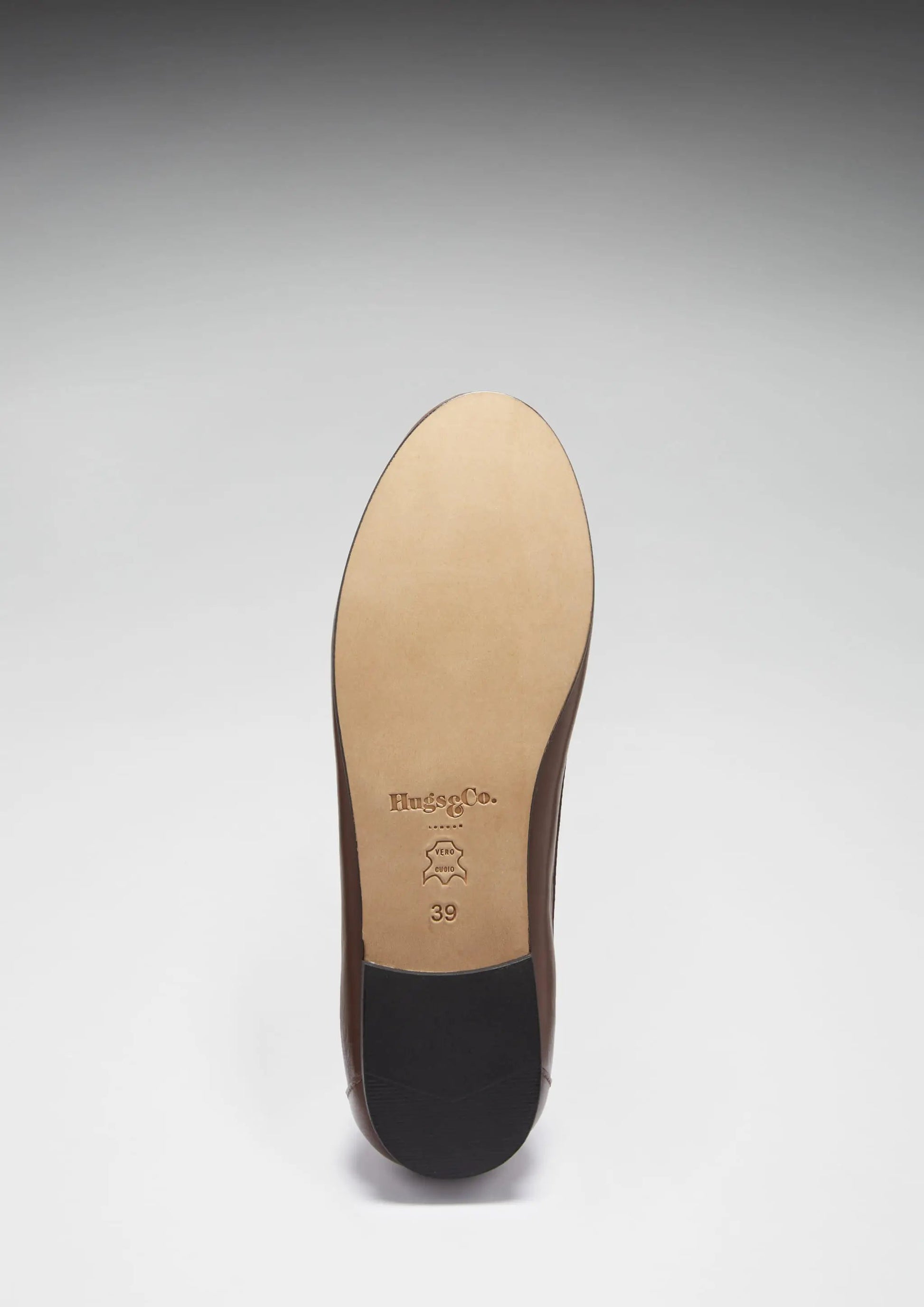 Women's Penny Loafers Leather Sole, brown leather by Hugs & Co.