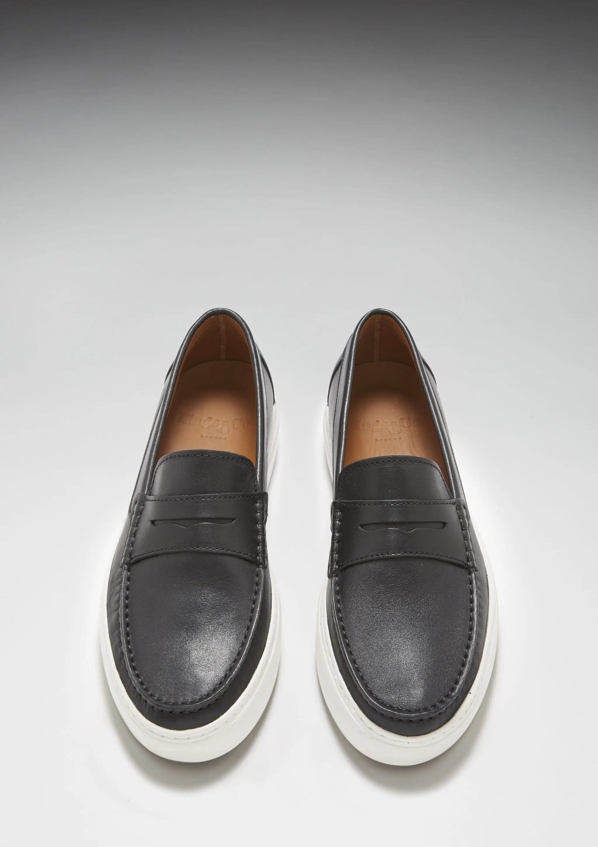 Slip-on Sneaker Loafers, black leather by Hugs & Co.