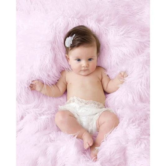 Luxury Faux Fur Baby Blanket - Pink-Clearance by For Your Little One
