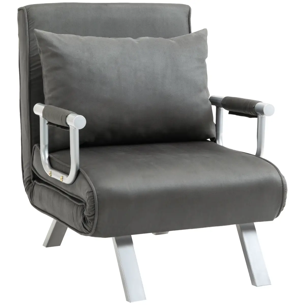 Sofa Bed Foldable Portable Armchair Sleeper Lounge Pillow Dark Grey by Unbranded