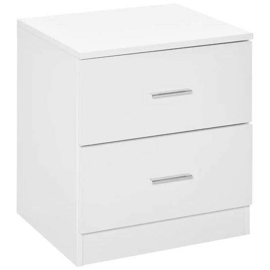 Bedside Table w/ 2 Drawers, Nightstand, Side Storage Cabinet Unit by HOMCOM