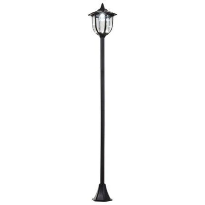 1.77m Tall Free-Standing ABS Garden Solar LED Lamp Post Black by Outsunny