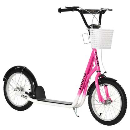 HOMCOM Kids Kick Scooter Teen Ride On Adjustable Children Scooter with Brakes by Unbranded