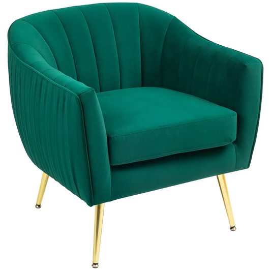 Fabric Single Sofa Arm Chair Upholstered Flocking Wood Leg Living Room Furniture by HOMCOM