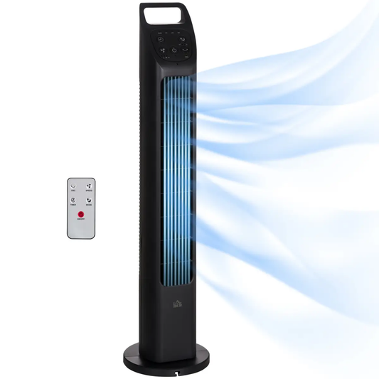 Oscillating Tower Fan Cooling with Remote, 4H Timer for Home Office by HOMCOM