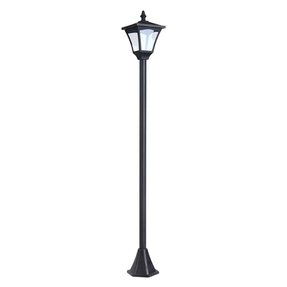 Outdoor Garden Solar Post Lamp Dimmable LED Lantern Bollard 1.2M Tall Black by Outsunny