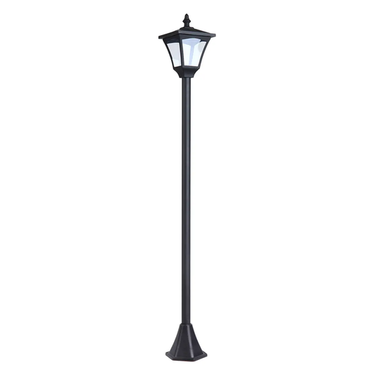 Outdoor Garden Solar Post Lamp Dimmable LED Lantern Bollard 1.2M Tall Black by Outsunny
