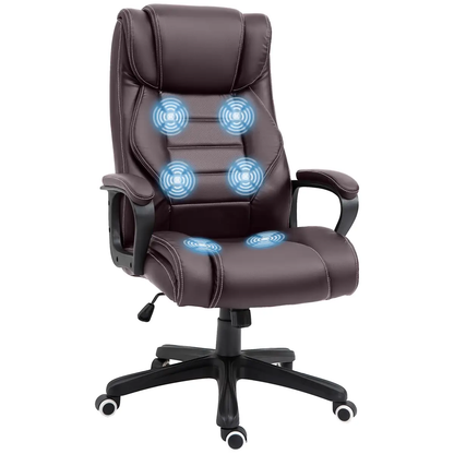 High Back 6 Points Vibration Massage Executive Office Chair, Brown Vinsetto by Unbranded
