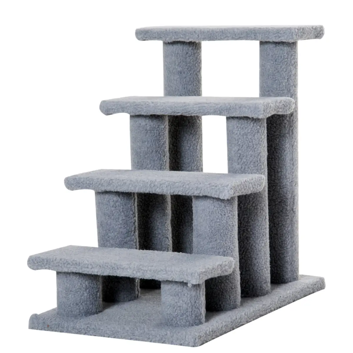 Pet Ramp Stairs 4 Steps Cat Tree Ladder Safety Steps Climbing Frame Grey by Pawhut