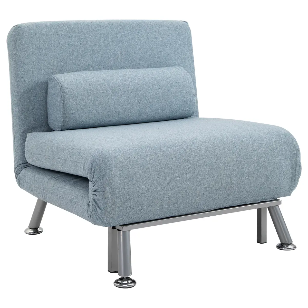 Single Folding 5 Position Convertible Sleeper Chair Sofa Bed Blue by HOMCOM