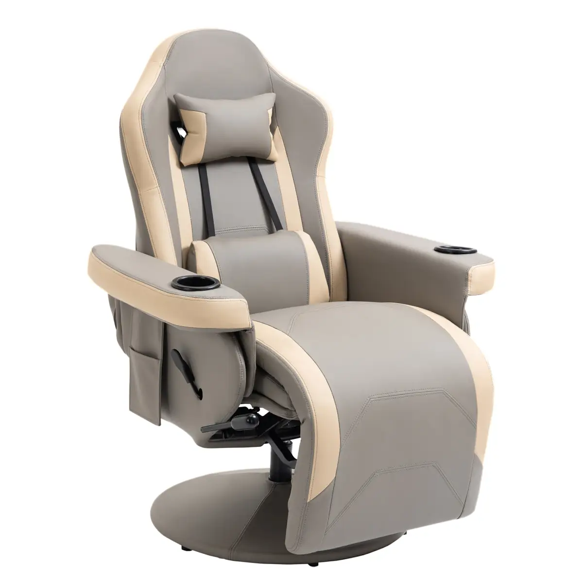Manual Recliner Armchair PU Sofa Chair w/ Adjustable Leg Rest & 135� Reclining by HOMCOM