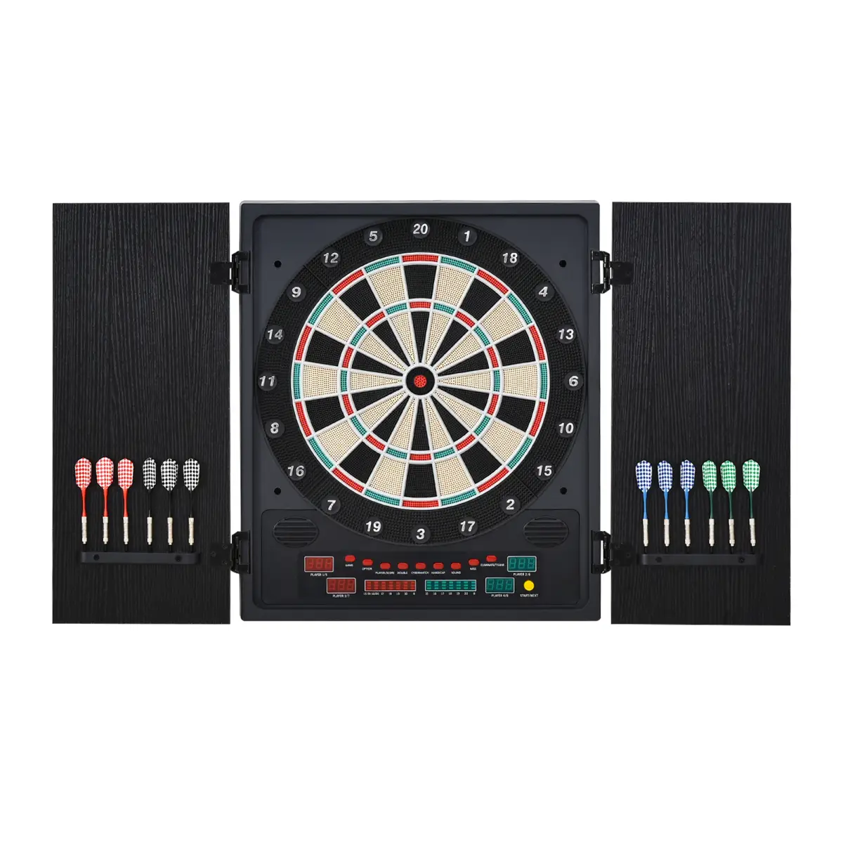 Electronic Dartboard with LED Digital Score Board 27Games Storage Cabinet by HOMCOM