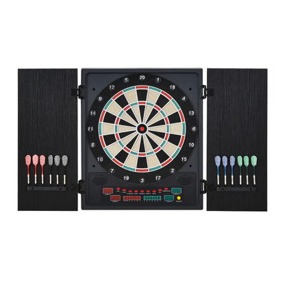Electronic Dartboard with LED Digital Score Board 27Games Storage Cabinet by HOMCOM