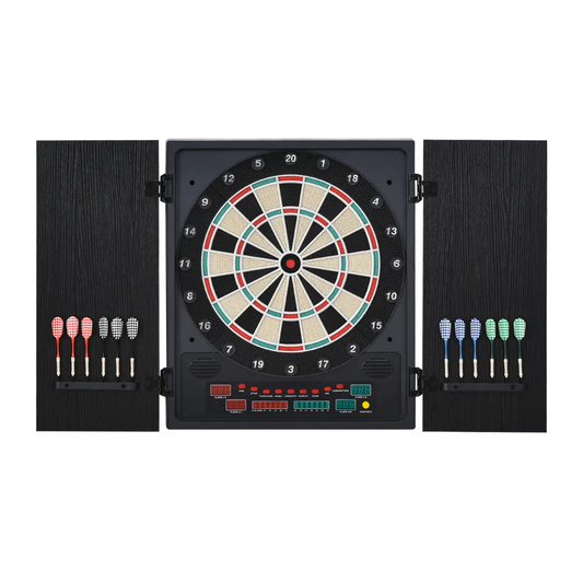 Electronic Dartboard with LED Digital Score Board 27Games Storage Cabinet by HOMCOM