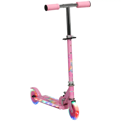 Scooter for Kids Ages 3-7 W/ Lights Music Adjustable Height Folding Frame - Pink by Unbranded