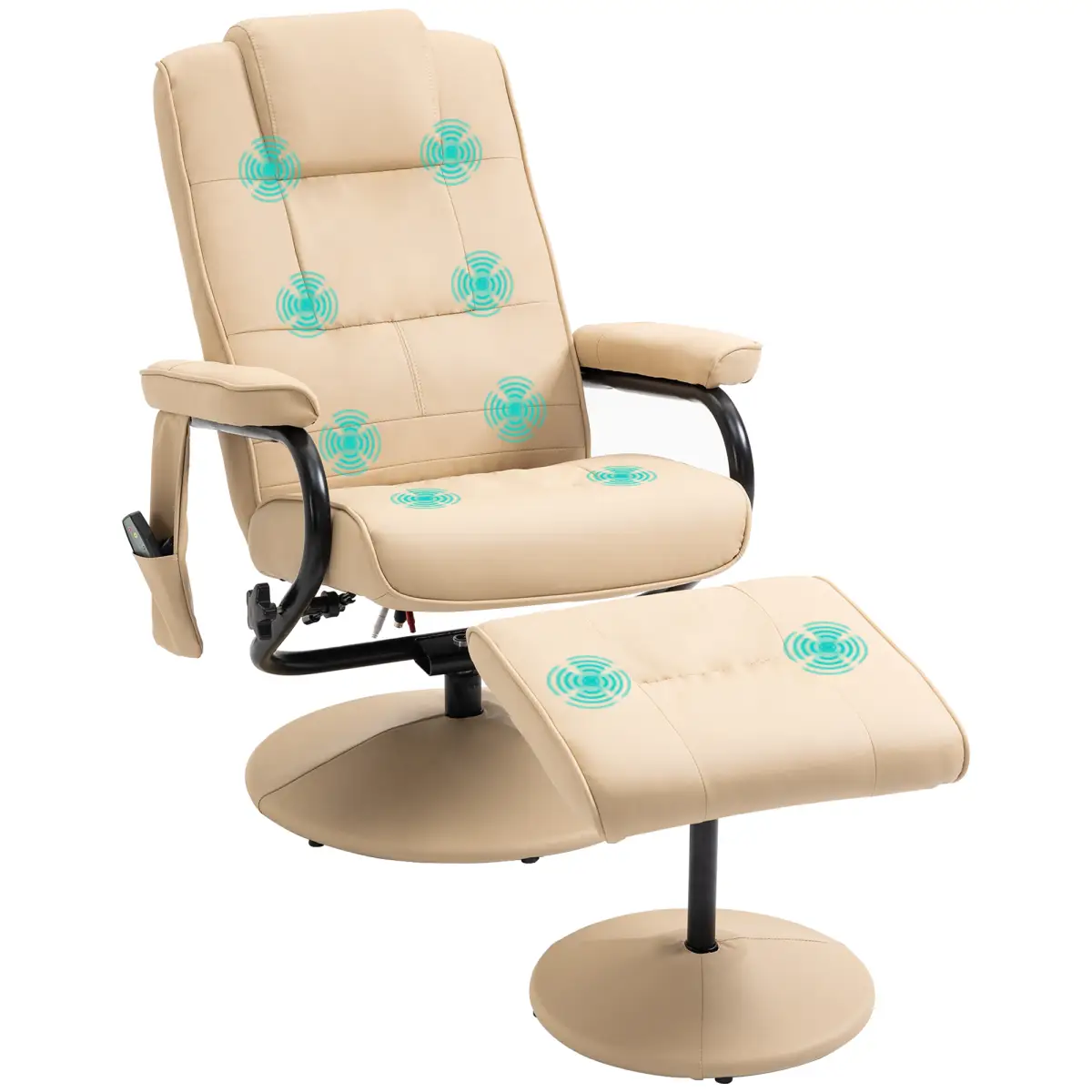 Freestanding Living Room Chair with High Density Cushion and Footrest Cream by Unbranded